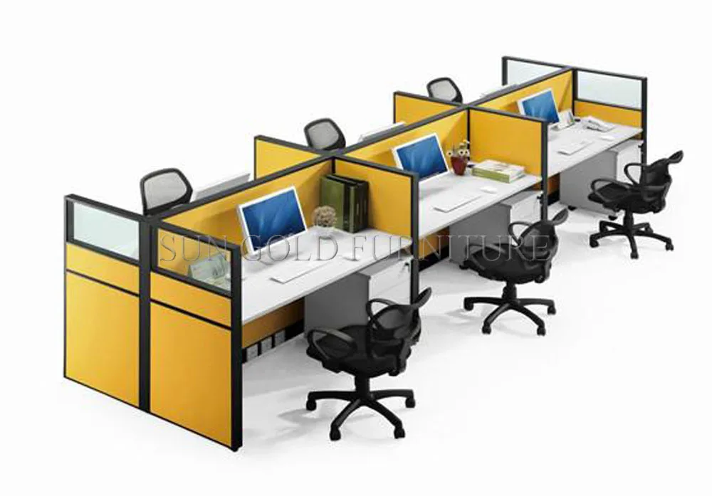 Commercial Furniture Modern Mdf Wood 6 Person Office Cubicle Partition