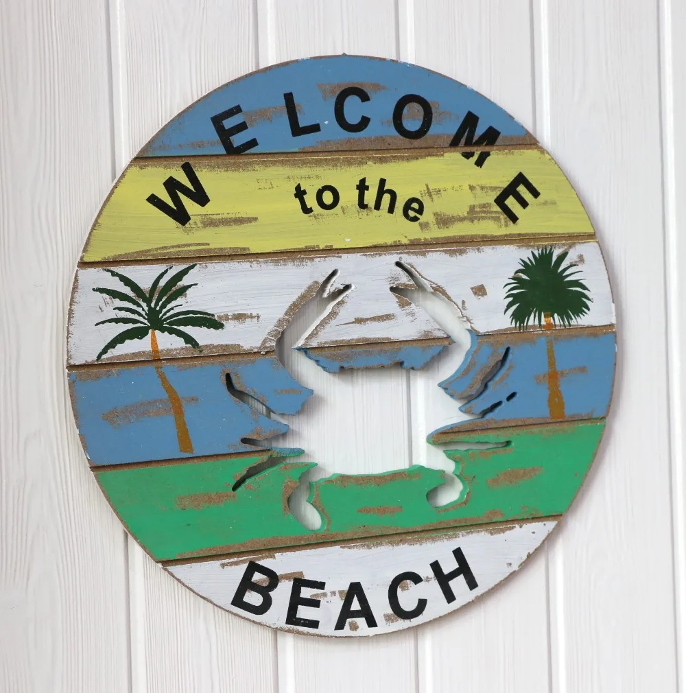 Nature Wooden Handmade Beach Sayings Wall Plaque Signs Beach Decor