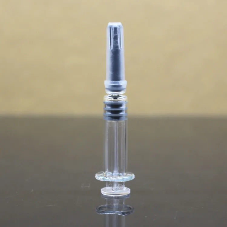 Cosmetic Glass Injection Bottle 1ml For Essential Clear Glass Syringe ...