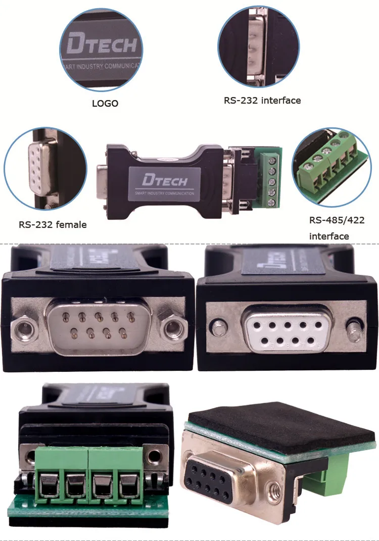 Dtech Rs232 To Rs485 / Rs422 Serial Converter Communication Data ...