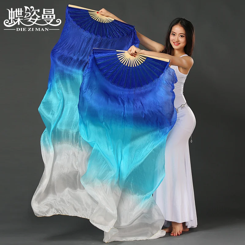 
SZ001Performance Professional belly dance Fan Silk Veil colorful for women 