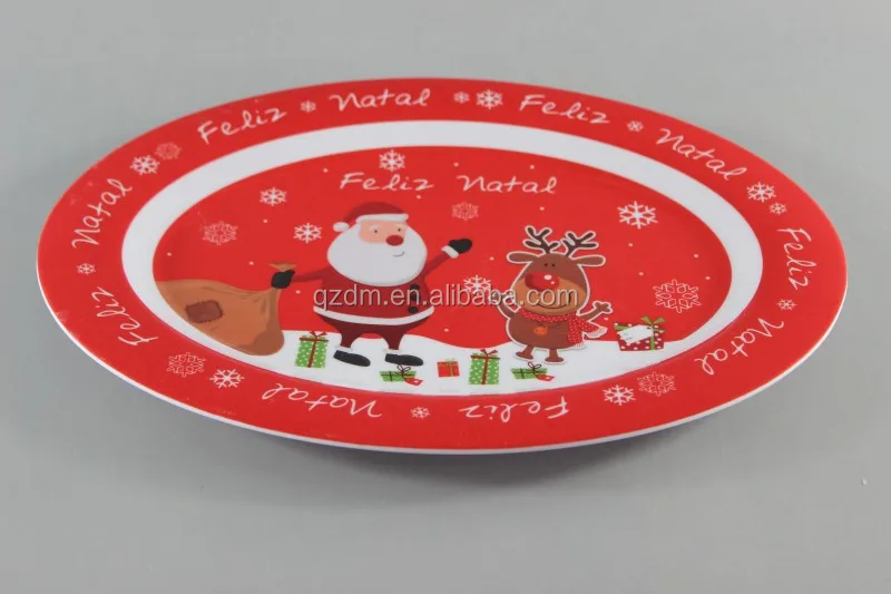 14inch Christmas Melamine Oval Plate