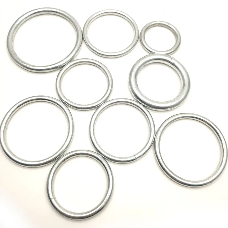 Welded Round Ring Galvanized Steel 5*40mm Hardware Accessory for Connecting Silver O Rings for Bags