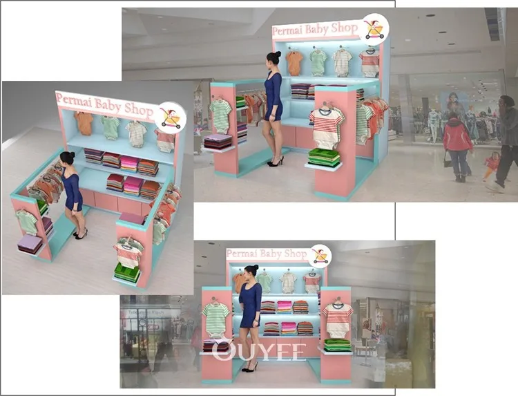 Wholesale Stylish Baby Clothes Shop Display Furniture Design Boutique