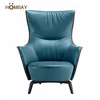 Italian accent chair cafe single leather arm loft office
