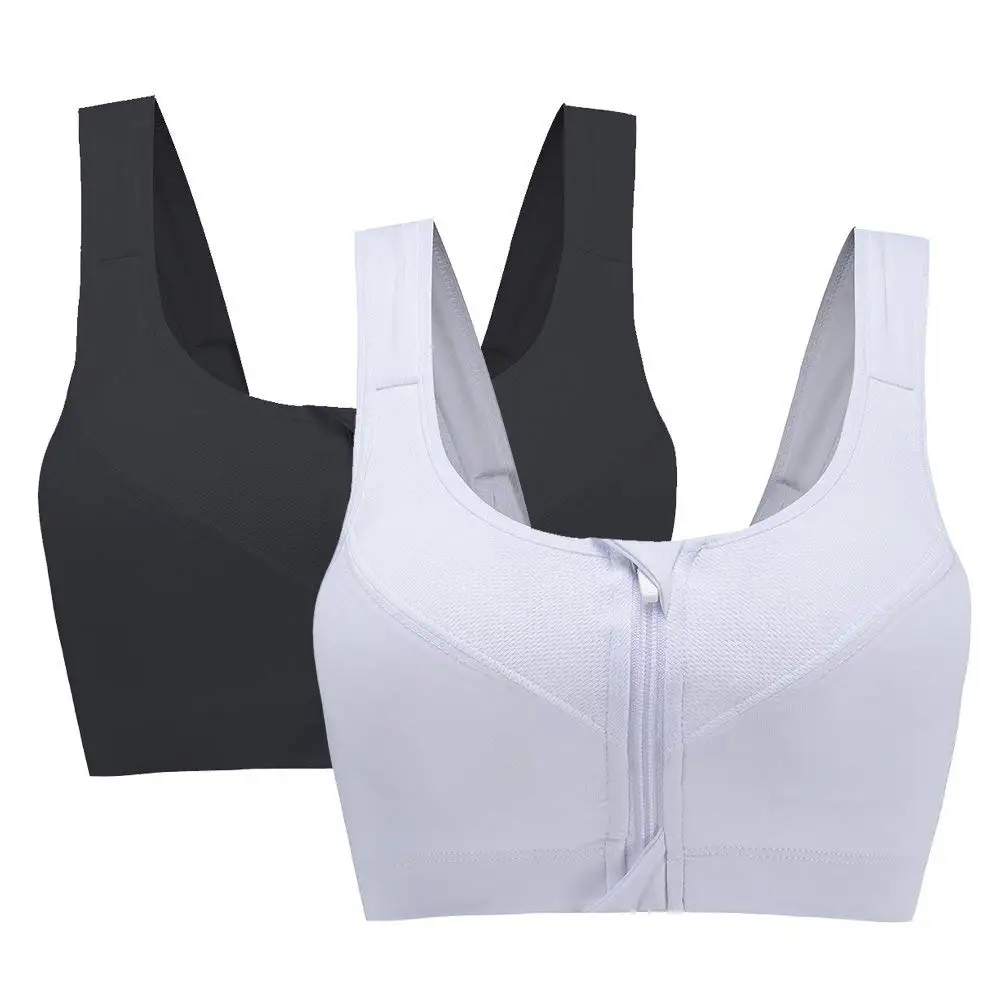 padded sports bra with back closure