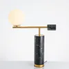 Modern Marble Table Lamp Black Metal Reading Lamp For Bedroom Home Decoration Bedside Desk Light