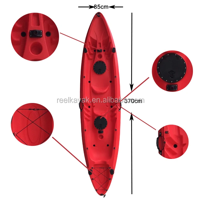 2+1 Seat Plastic Canoe Sea Kayaks/cheap Plastic Kayak/3 Seat Kayak