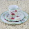 everyday dinner table set ceramic with flowers embossment decal