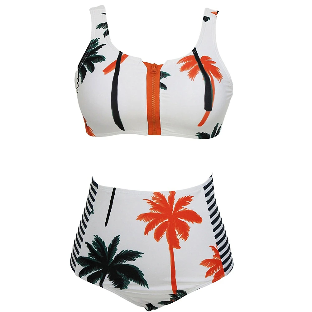 Coconut Tree Printed Padded Women Tankini Swimsuits Buy Tankini
