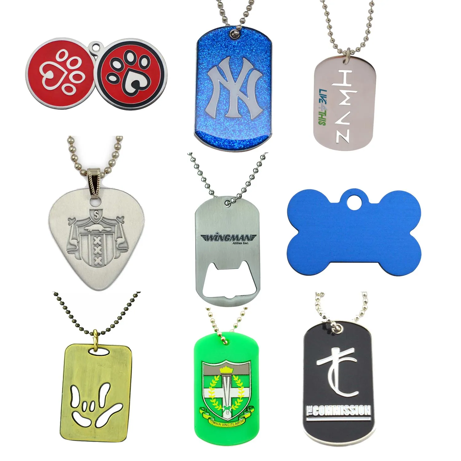 Wholesale Bulk Cheap Personalized Engraver Pet Id Tags Custom Sublimation Military Anodized