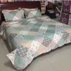 Stock summer fake patchwork style 70gsm microfiber flower printed double size bed sheet set