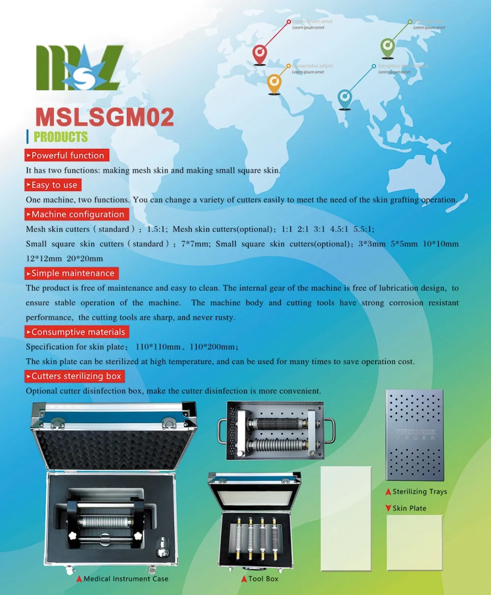 Portable Burns Skin Grafting Knife/surgical Skin Graft Mesher For