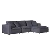 Modern living room furniture L shaped modular sectional fabric 3 seater sofa