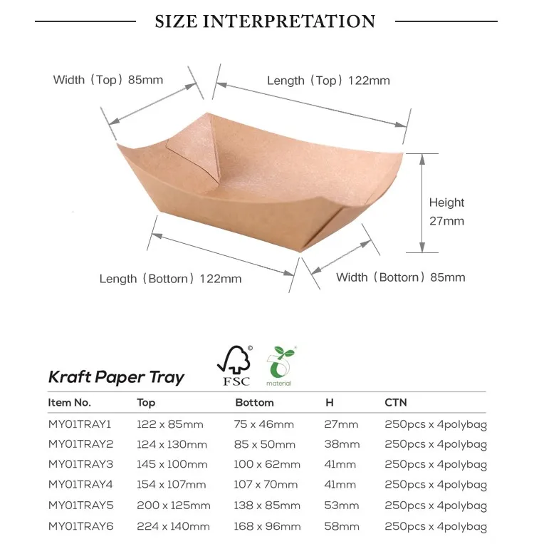 Factory Director Custom Printed Kraft Paper Food Tray Buy Paper Food