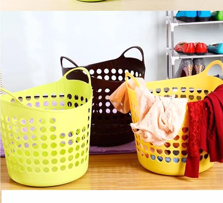 2017 Wholesale Plastic Big Storage Soft Pe Laundry Basket High Quality Washing Basket With