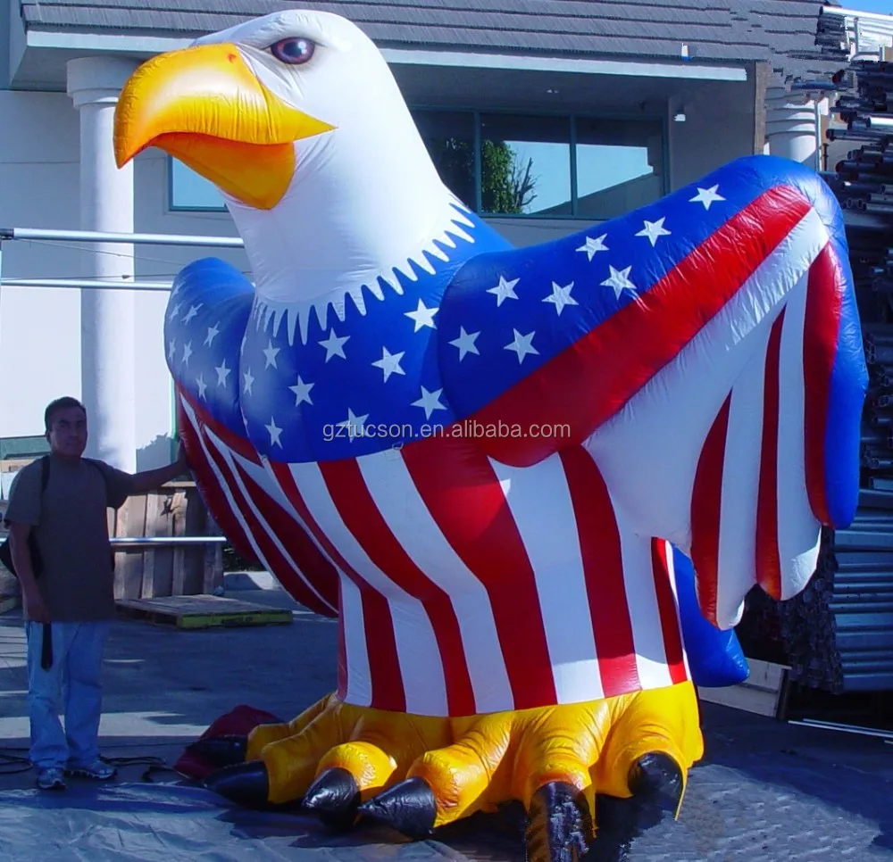 Colorful Inflatable Eagle With American Flag Inflatable Bird For 