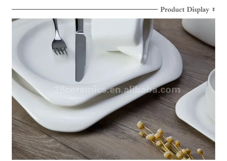 Western Wedding Hotel White Porcelain 2019 Ceramic Breakfast Dinnerware Set, White Plates Sets Dinnerware<