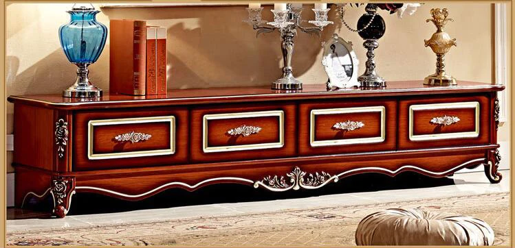 Antique High Living Room Wooden furniture lcd TV Stand pfy3000