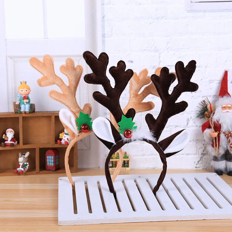 Yiwa Novelty Cute Christmas Earmuffs Head Hoop Cute Xmas Santa Reindeer Snowman Bear Lovely Plush Headband for Adults and Children Bear