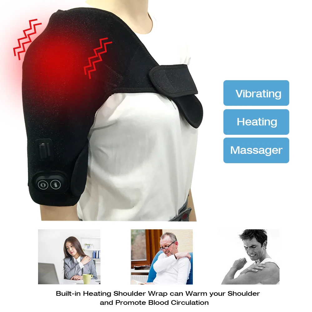 Far Infrared Usb Battery Powered Electric Massaging Shoulder Support