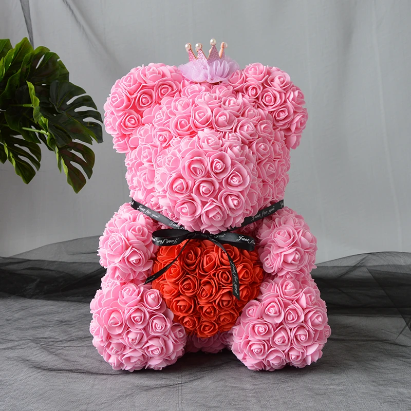40cm Rose Bear Foam Flower Lovely Teddy  Gift 