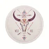 Women cattle Printed Microfiber Round Beach Towel Absorbent Outdoor Bath Tower