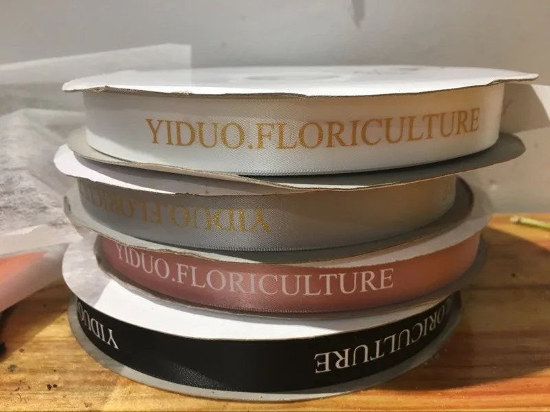 gloss quality promotional custom printing polyester satin ribbon