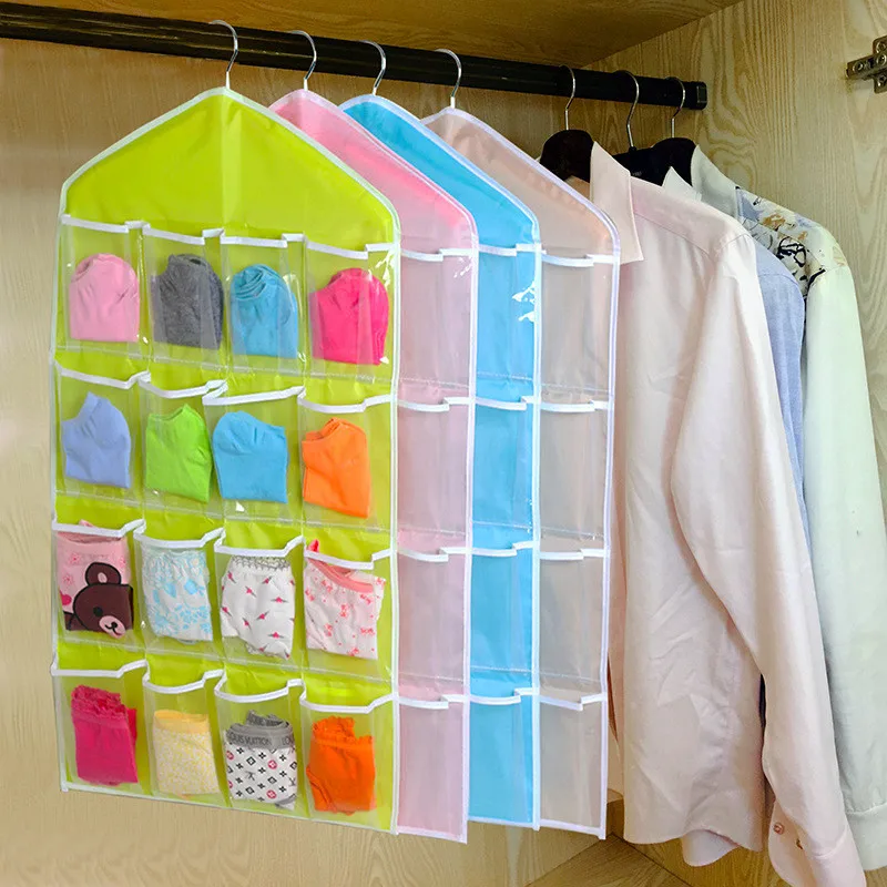 2019 Whole 16pockets Clear Hanging Bag Socks Bra Underwear Rack 2019 Whole 16pockets Clear Hanging Bag Socks Bra Underwear Rack Hanger Storage Organizer Closet Clothes Organizing Bags Drop Shipping From Copy02