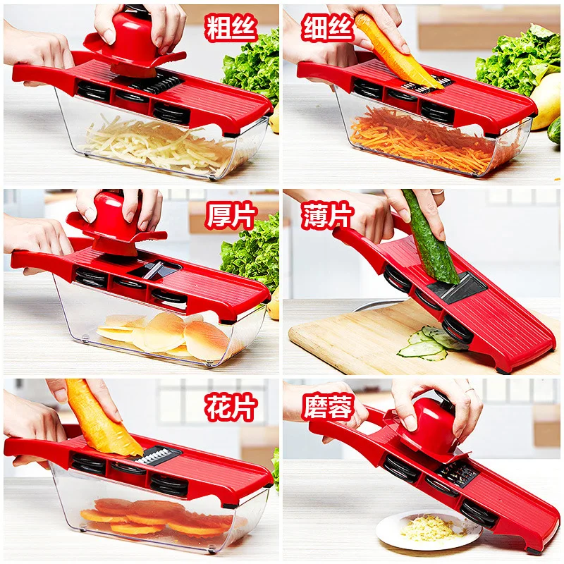 Kitchen Multi-function Slicer Vegetable Cutter with Stainless Steel Blade Manual Grater Dicer Kitchen Tool