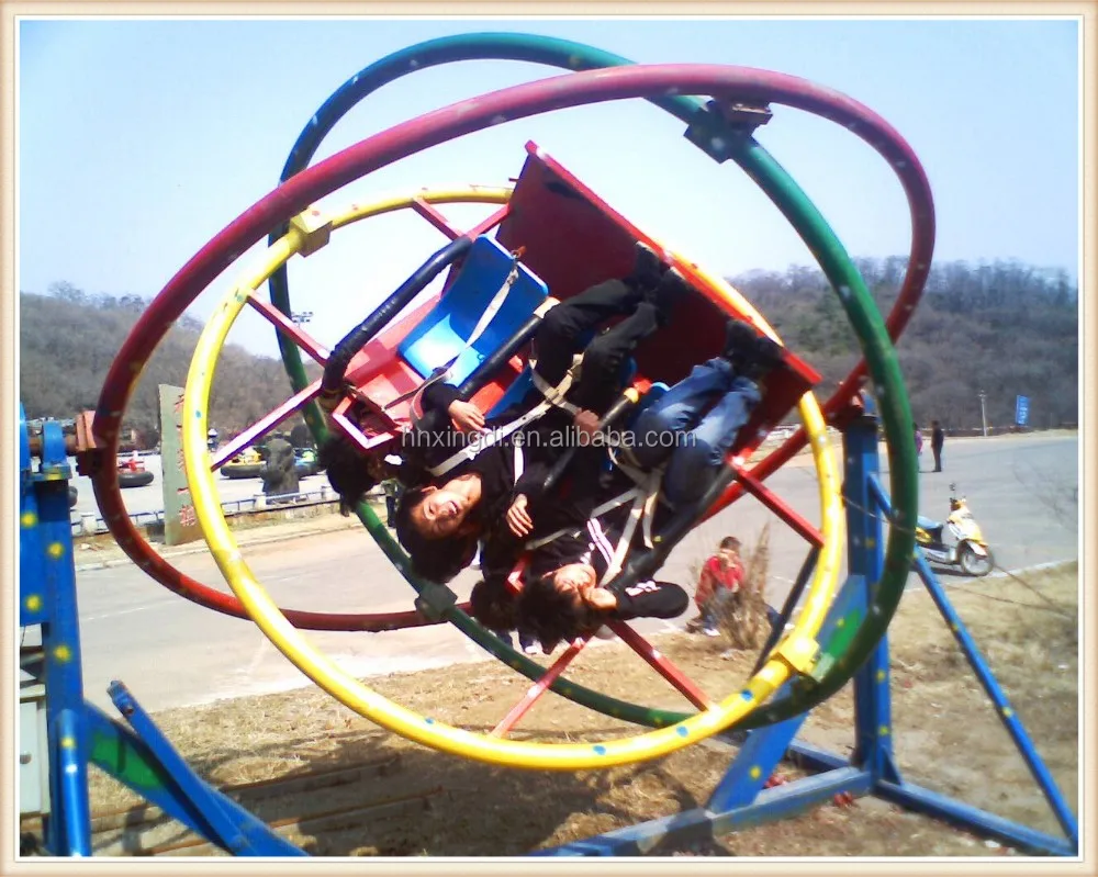 thrilling amusement park equipments human gyroscope rides with a