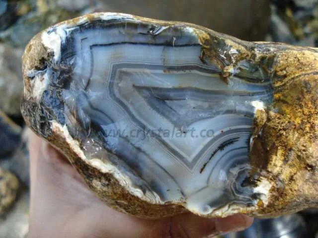 black and white banded agate