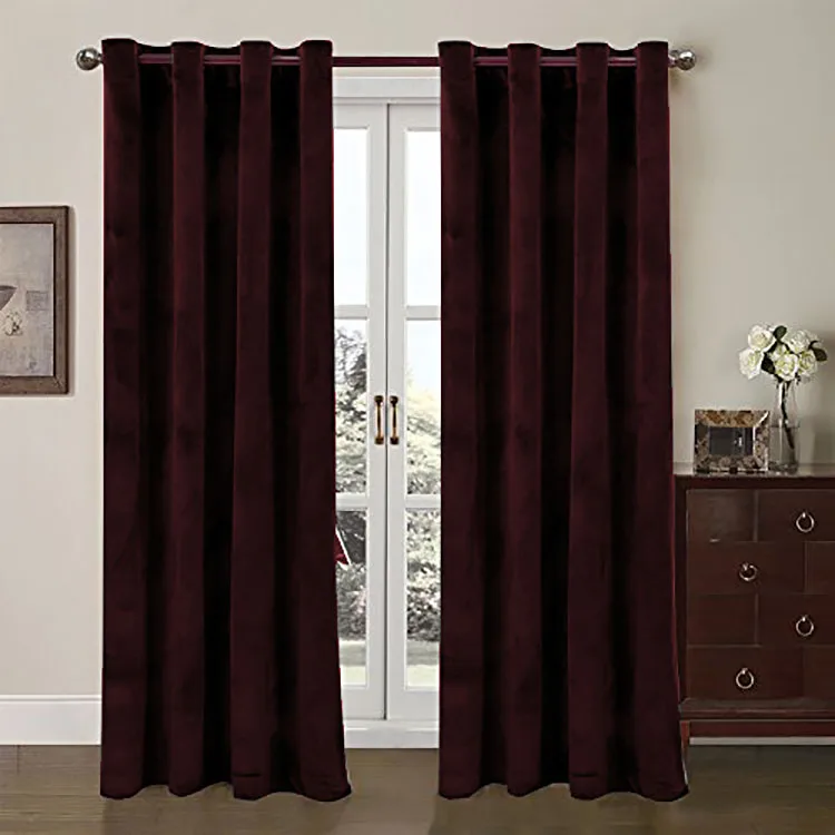 Hot Sale Cheap Woven Velvet Blackout Curtains Fabric Wholesale For Bed