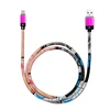 1M Flower Pattern Leather PU USB Cable for Phones with OEM Color