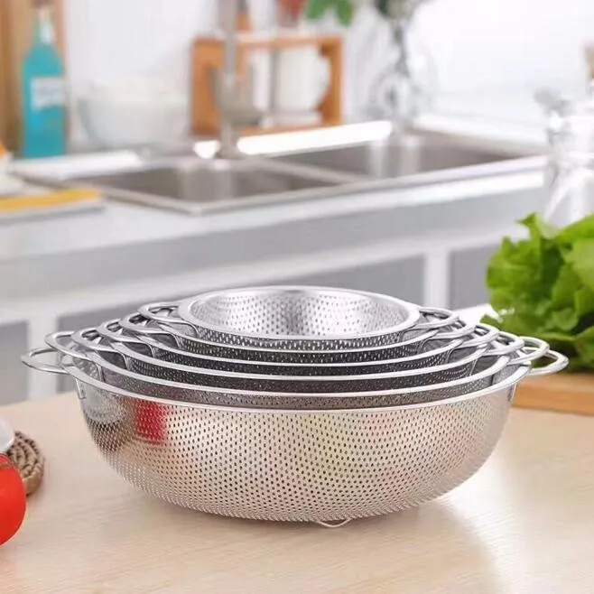 Hot Sale 6pcs Vegetable Rice Strainer Stainless Steel Colander Set ...