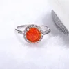 2019 China jewelry wholesale cz ring orange color opal stone ring jewelry