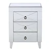 Fashion small white mirrored bedside table inexpensive nightstands