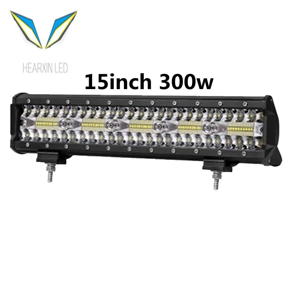 15INCHS 300w 3 ROW LED Light Bar LED Work Light for Car Tractor Boat OffRoad 4x4 Truck SUV ATV Driving 12V 24V