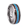 Cheng jewelers blue opal inlaid wooden wedding ring