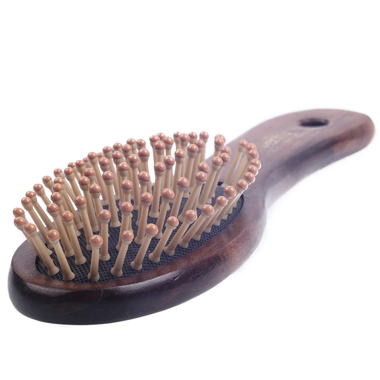 EUREKA W19689-BR Wooden Massage Paddle Big Pins Hair Brush