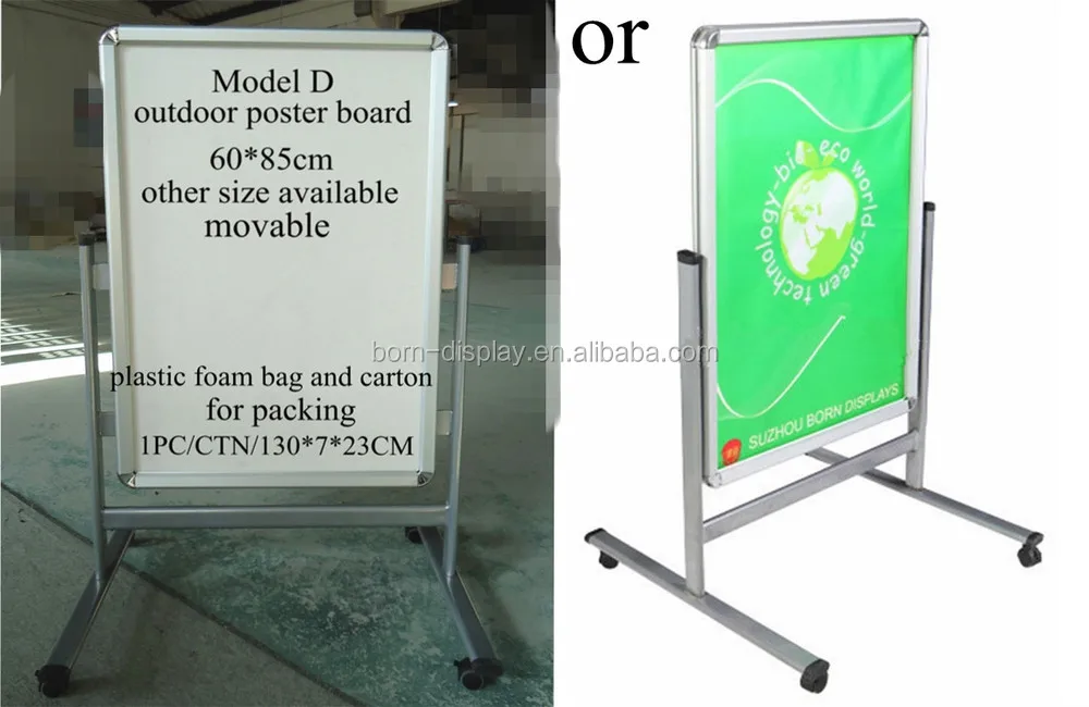 Outdoor Display Shop 32mm Frame Round Corner Iron Feet Board
