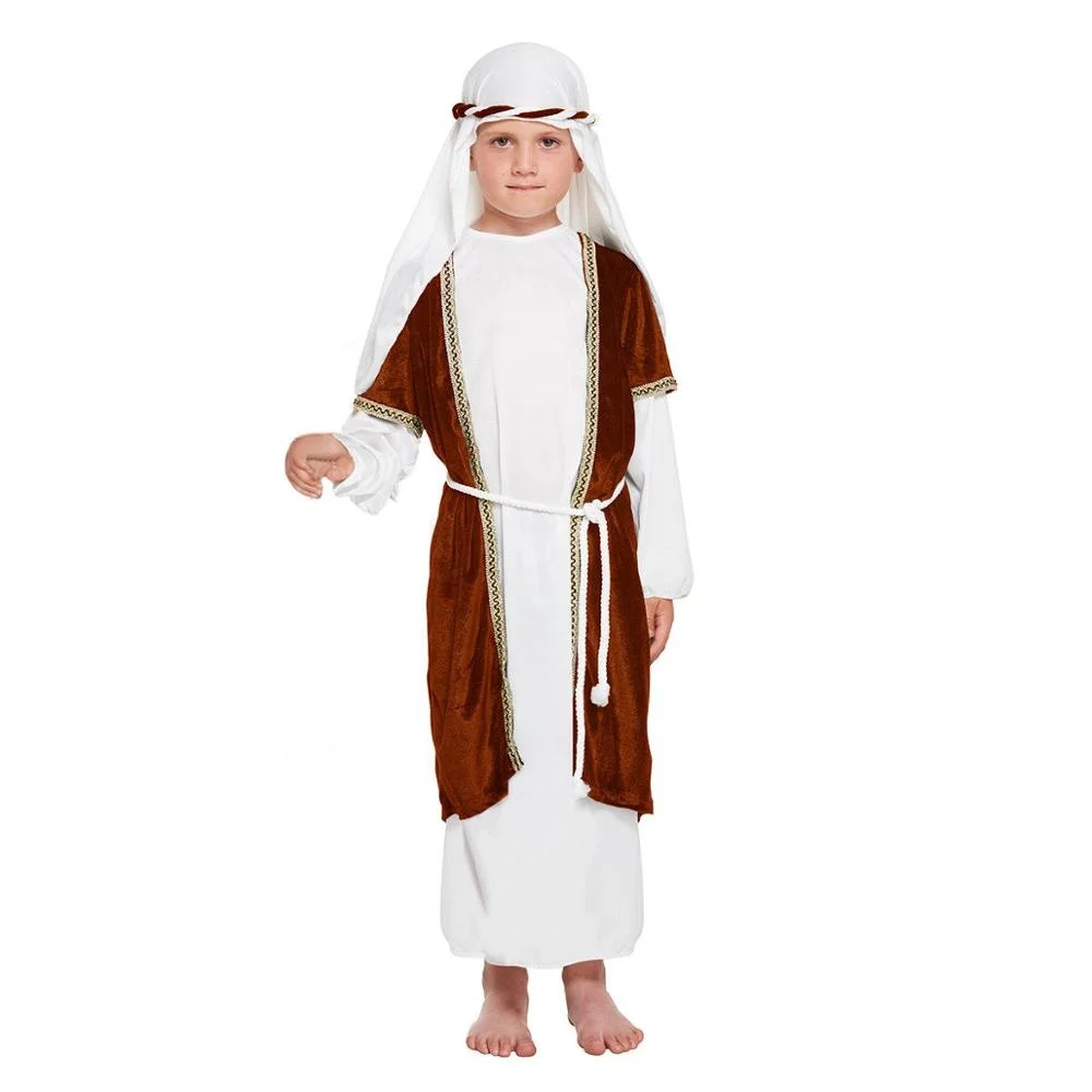 Christmas Fancy Dress Boys Girls Shepherd Brown Costume Crook School Drama