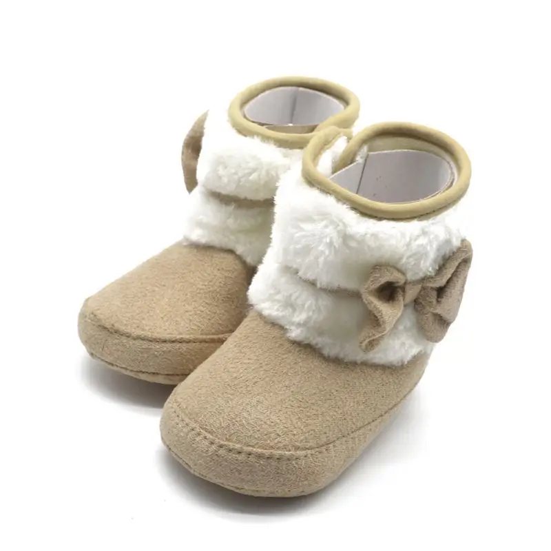 Infant Baby Winter Knit Fleece Boots Toddler Girl Wool Snow Crib Shoes Booties