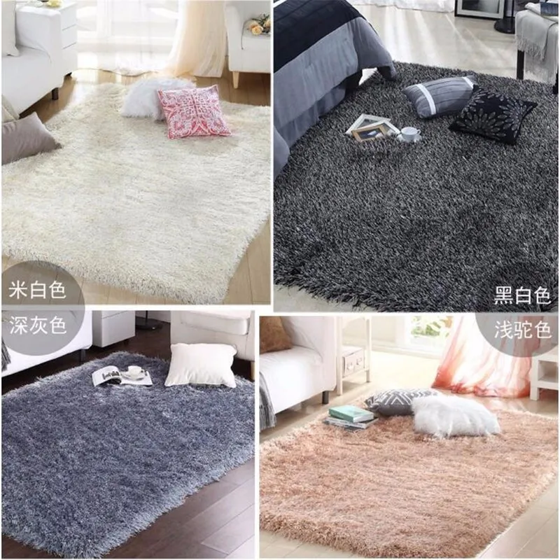 Ivory 100 Elastic Fabric Yarn Shaggy Collection Polyester Area Plush