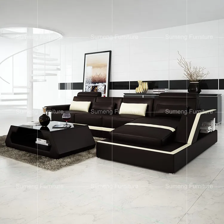 Sumeng Salón Europeo Muebles De Cuero Sofá En Forma L Con Sumeng Salón Europeo Muebles De Cuero Sofá En Forma L Con Sillones Reclinables