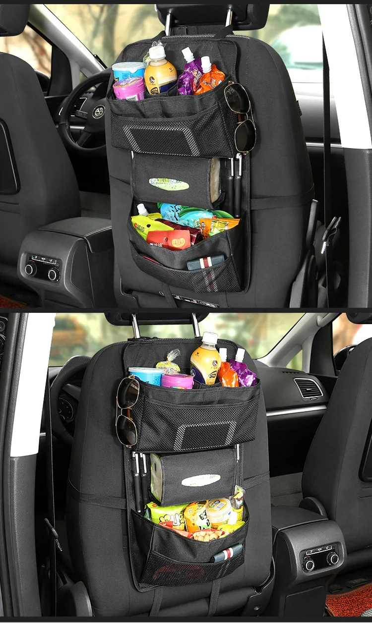 Super quality universal car travel storage bag auto seat back organizer for snacks