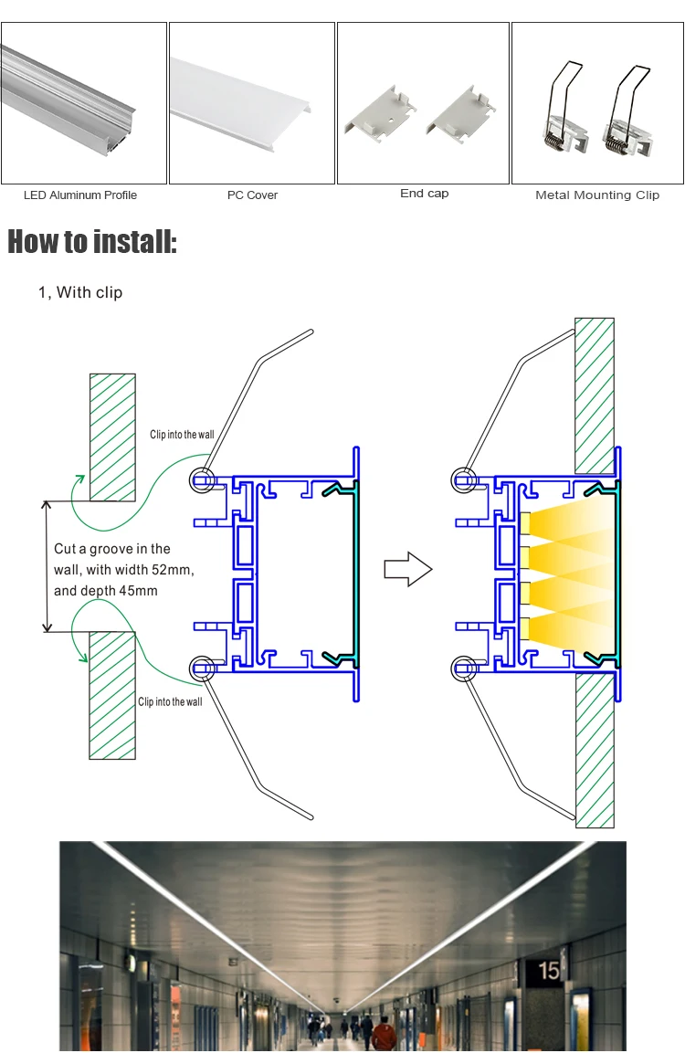 Wholesale Led Light Channel Spring Clips Recessed Mounting ...