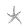 China Alibaba Factory Bulk Cheap Full Clear Rhinestone Sea Life Animal Starfish Charms And Pendants