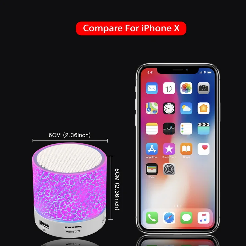 Christmas Promotion Gift Wireless Portable Bluetooth Speaker Mini LED Music Audio TF USB FM Outdoor Speaker - ANKUX.COM