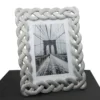 braided rope design silver plated metal photo frame